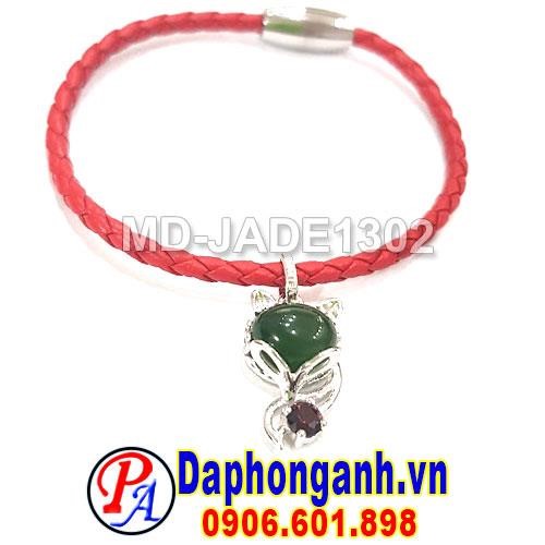 Mặt Dây Chuyền, Vòng Tay Hồ Ly Ngọc Bích Vàng Trắng 18K MD-JADE1302