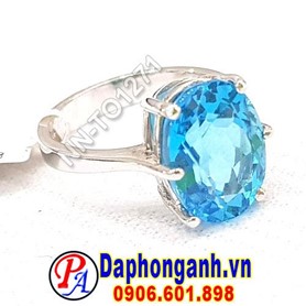 Nhẫn Nữ Topaz Xanh, Vàng Trắng 18K NN-TO1271