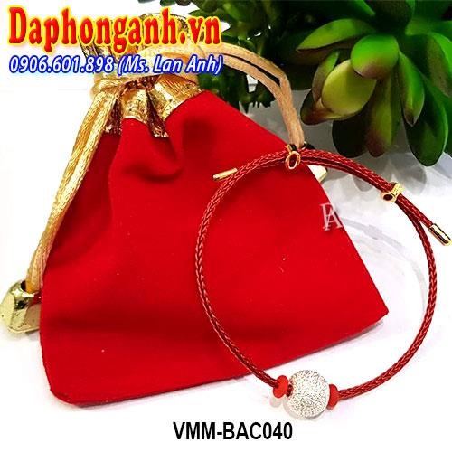 Vòng Phong Thủy May Mắn Charm Bi Kim Cương Bạc 925 VMM-BAC040