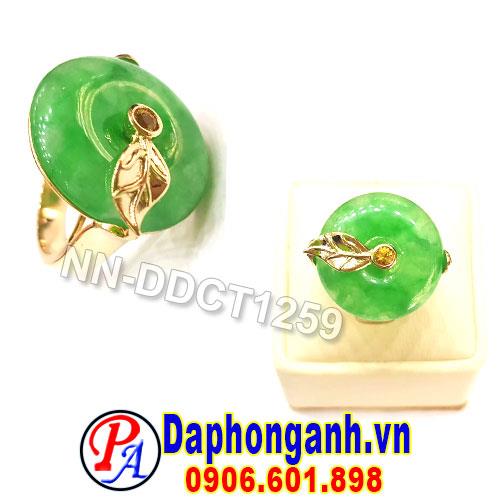 Nhẫn Nữ Đồng Điếu Cẩm Thạch Vàng 18K NN-DDCT1259