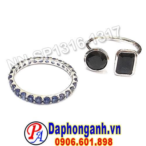 Nhẫn nữ Saphia đeo kết hợp, vàng trắng 18K NN-SP1316 NN-SP1317