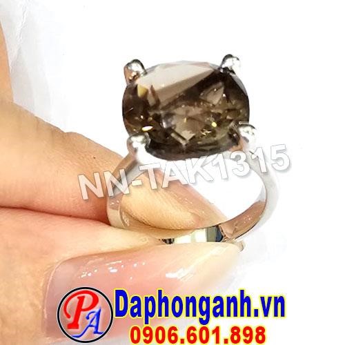 Nhẫn Nữ Bạc Thạch Anh Khói NN-TAK1315