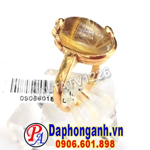 Nhẫn Nữ Thạch Anh Tóc Vàng 18k NN-TATV1226