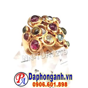 Nhẫn Nữ Kết 15 Viên Turmaline Vàng 18k NN-TUR1219