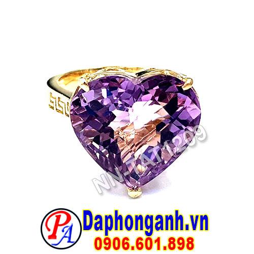 Nhẫn Nữ Amethyst Tim Vàng 18K NN-TAT1209