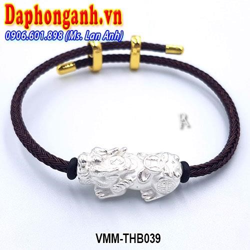 Vòng Phong Thủy May Mắn Charm Tỳ Hưu Bạc 925 VMM-THB039