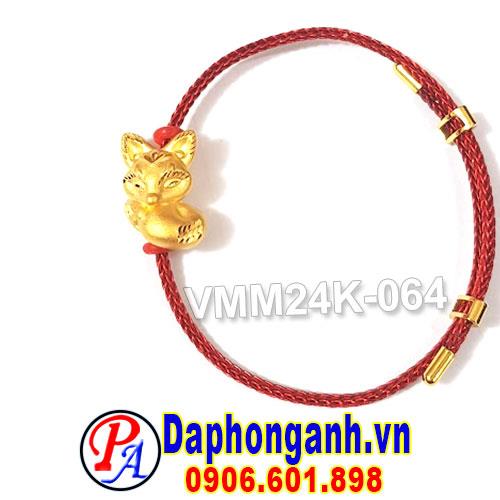 Vòng Phong Thủy May Mắn Charm Hồ Ly Vàng 9999 VMM24K-064