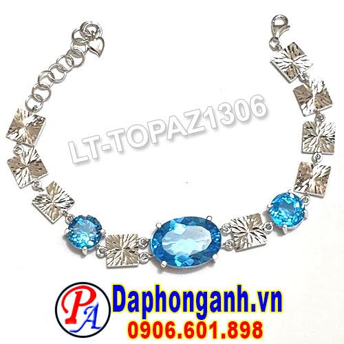 Lắc tay Topaz xanh vàng 14K LT-TOPAZ1306