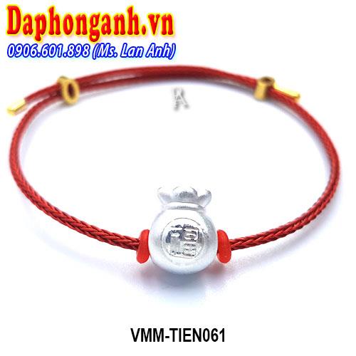 Vòng Phong Thủy May Mắn Charm Túi Tiền Bạc 925 VMM-TIEN061